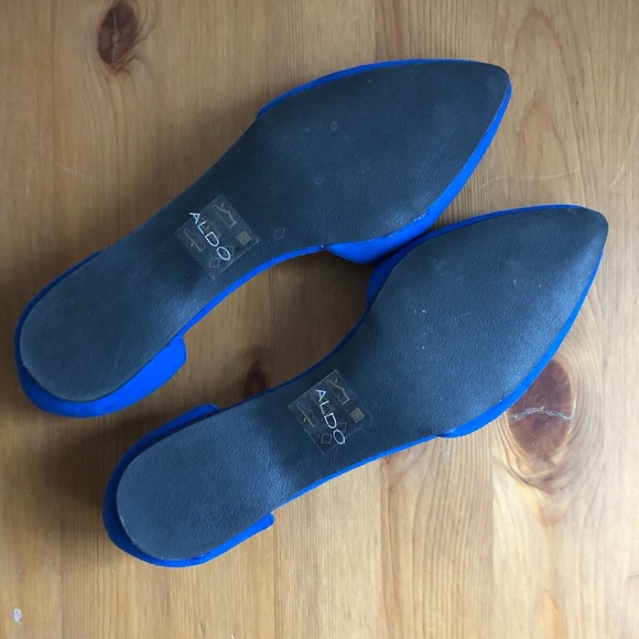 Aldo Bright Blue Pointed-Toe Flats - Picture 3 of 4